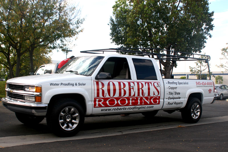 1 robertsroofing truck graphics iconography